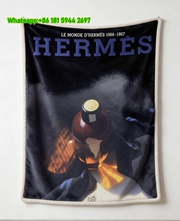 Hermès 1986-1987 Vintage Print Flannel Throw Blanket IMG_5120